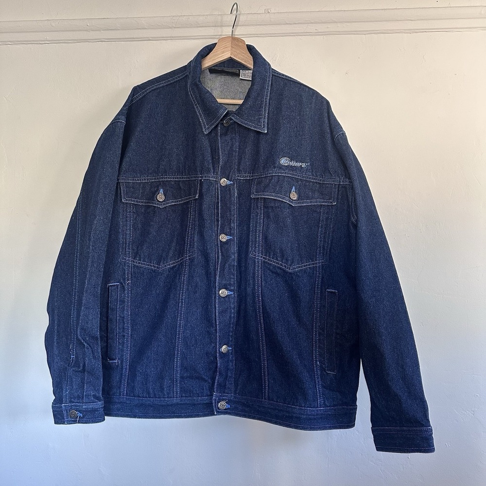 Vintage Y2K 'Culture Jeans' Mens Denim Jacket Hip-Hop Street‎ Wear Work Wear Lg